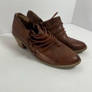Rocket Dog Shoes Womens Size 8 Brown‎ Ankle Boots Chunky Heel CrissCross Laces